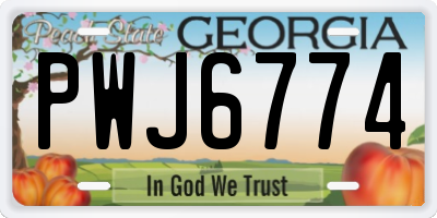 GA license plate PWJ6774