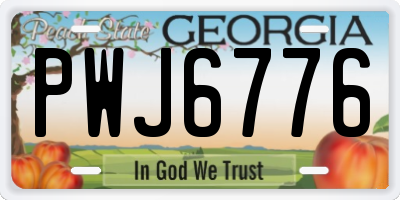GA license plate PWJ6776