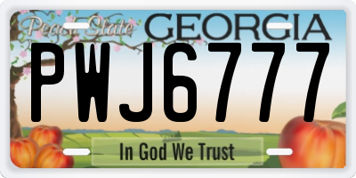 GA license plate PWJ6777