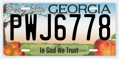 GA license plate PWJ6778