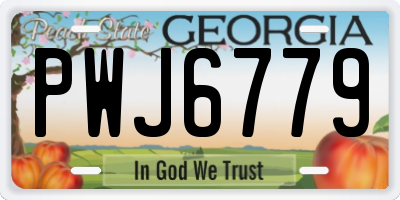 GA license plate PWJ6779