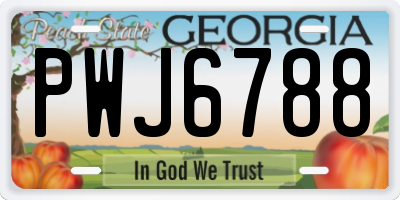 GA license plate PWJ6788