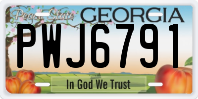 GA license plate PWJ6791