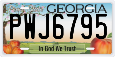 GA license plate PWJ6795