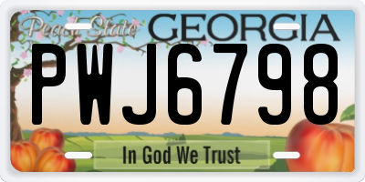 GA license plate PWJ6798