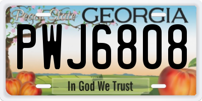 GA license plate PWJ6808