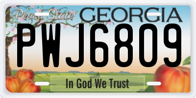 GA license plate PWJ6809