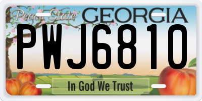 GA license plate PWJ6810