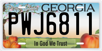 GA license plate PWJ6811