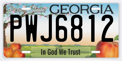 GA license plate PWJ6812