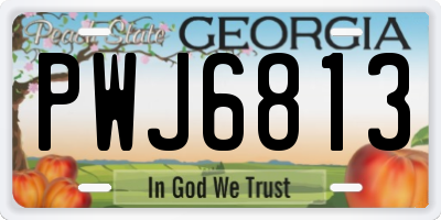 GA license plate PWJ6813