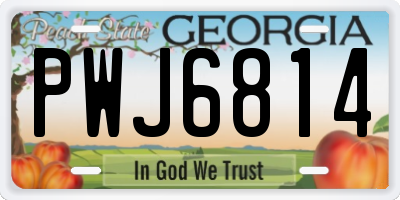 GA license plate PWJ6814
