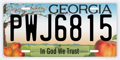 GA license plate PWJ6815
