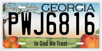 GA license plate PWJ6816