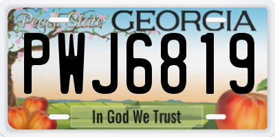 GA license plate PWJ6819