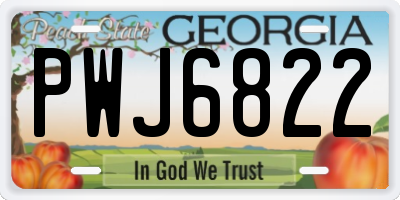 GA license plate PWJ6822