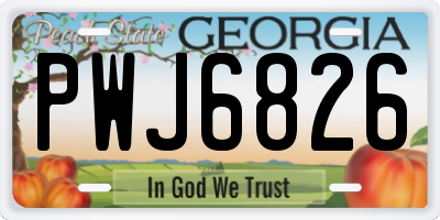GA license plate PWJ6826