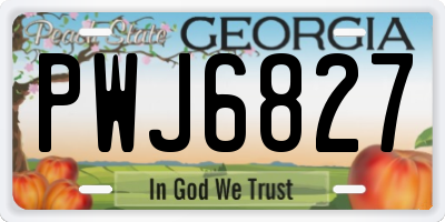 GA license plate PWJ6827