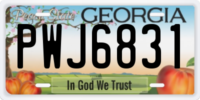 GA license plate PWJ6831