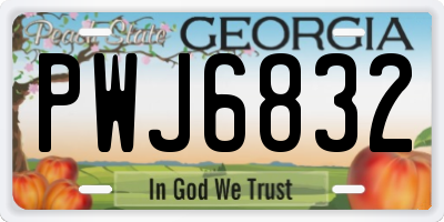 GA license plate PWJ6832