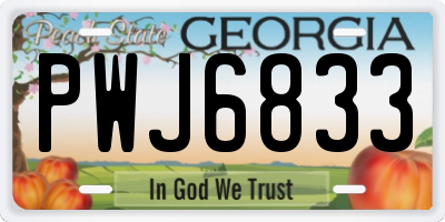 GA license plate PWJ6833