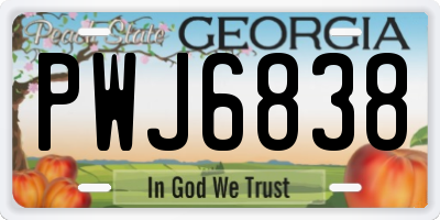 GA license plate PWJ6838