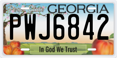 GA license plate PWJ6842
