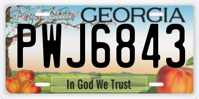 GA license plate PWJ6843
