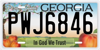GA license plate PWJ6846