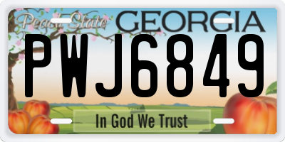 GA license plate PWJ6849