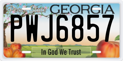GA license plate PWJ6857
