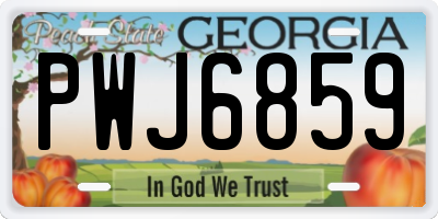 GA license plate PWJ6859