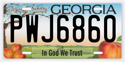 GA license plate PWJ6860