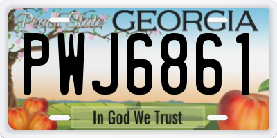 GA license plate PWJ6861