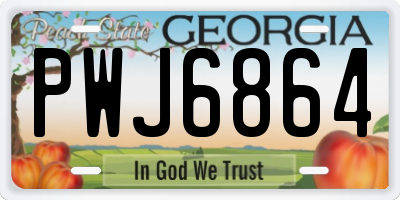GA license plate PWJ6864
