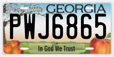GA license plate PWJ6865