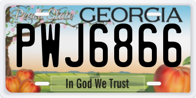 GA license plate PWJ6866