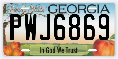 GA license plate PWJ6869