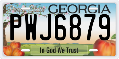 GA license plate PWJ6879