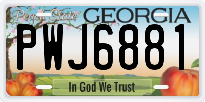 GA license plate PWJ6881