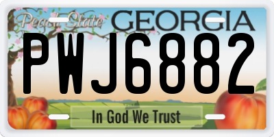 GA license plate PWJ6882