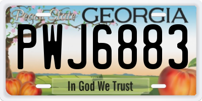 GA license plate PWJ6883