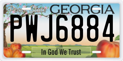 GA license plate PWJ6884