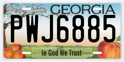 GA license plate PWJ6885