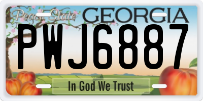 GA license plate PWJ6887