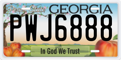 GA license plate PWJ6888