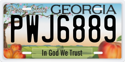 GA license plate PWJ6889