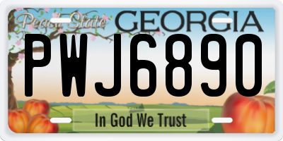 GA license plate PWJ6890