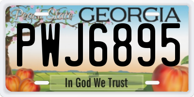 GA license plate PWJ6895