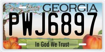 GA license plate PWJ6897